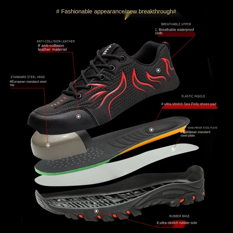Дышащая защитная обувь LEOSOXS мужские рабочие ботинки новый дизайн