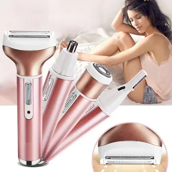 

4 in 1 Epilator Female Eyebrow Trimmer Epilator Shaver USB Rechargeable For Face Hair Removal Epilator depilador Bikini