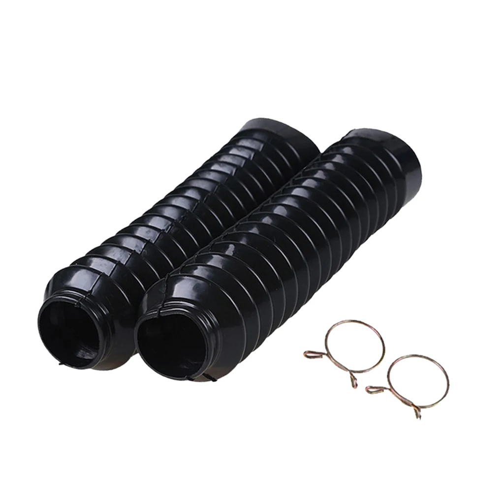 1 Pair Front Fork Dustproof Boot Shock Absorbers 210x42x25mm Black