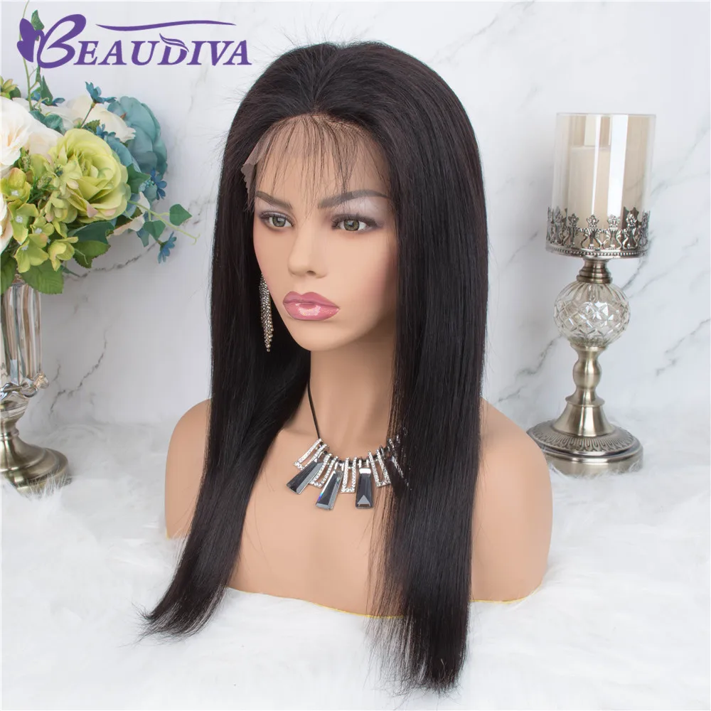 13*4 человеческие волосы парики Beaudiva волосы кружевные передние человеческие волосы парики предварительно выщипанные с детскими волосами парик шнурка перуанские прямые волосы
