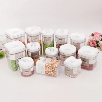 

Kitchen Food Multigrain Transparent Sealed Storage Jar,,