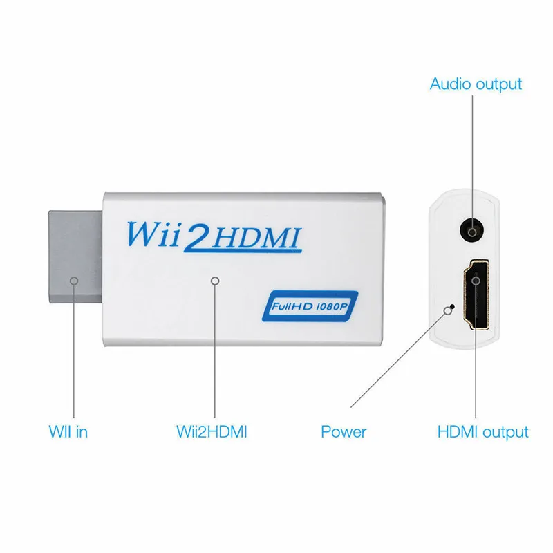 Full HD 1080P WiiHDMI 3,5 мм аудио конвертер Wii2HDMI Кабель-адаптер для HDTV