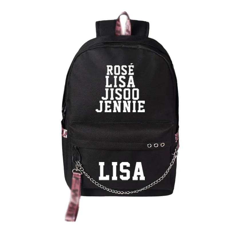 BlackPink Rose Lisa JENNIE USB Рюкзак Школьные сумки черный розовый Mochila дорожные сумки для ноутбука наушники USB порт - Цвет: SBA12770202