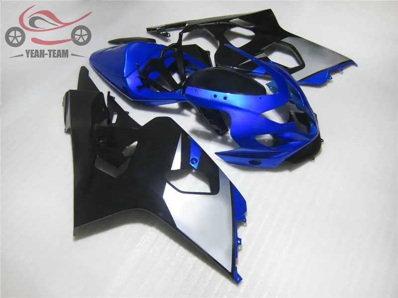 Китайский набор обтекателей на заказ для Suzuki GSXR600 2004 2005 GSX R750 K4 04 05 GSXR 600 750 синий серебристый обтекатель кузова мотоцикла