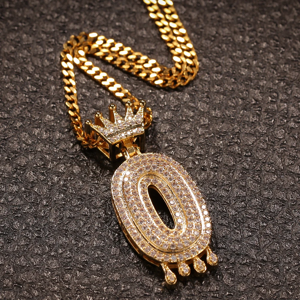 Uwin пользовательские Корона капельные цифры Bling Iced Out ожерелье для мужчин женщин золотой цвет кубический циркониевый хип хоп ювелирные изделия