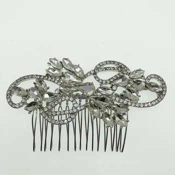 

NPASON Cross border hot selling alloy water diamond full diamond luxury big haircomb comb comb bridal headdress hair accessories