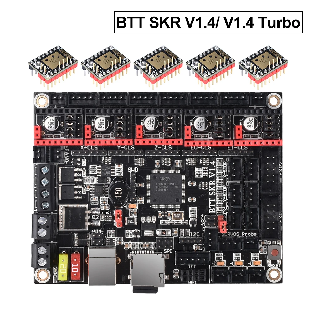 Placa de Controle Bigtreetech Turbo 32bit Peças Impressora 3d Wifi V1.3 Mks Gen l Tmc2130 Tmc2209 Tmc2208 Skr V1.4 Btt