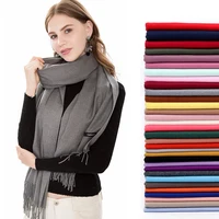 Women's Pashmina Scarf Shawls Soft Cashmere feeling Headscarf Travel Office Winter  Warm Hijabs Solid Lady Wraps Female Bandana