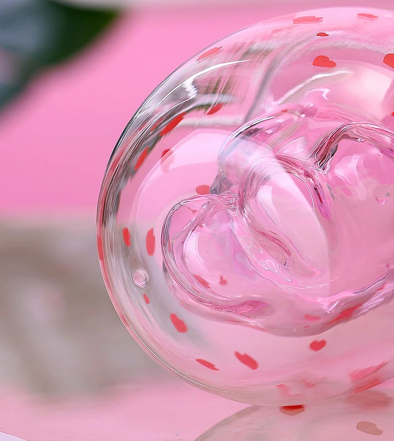 Новая кошачья лапа чашка с кофейной чашкой молочная Кружка Пивная Кружка Вишневый Розовый прозрачный двойной стеклянный кошачья лапа чашка