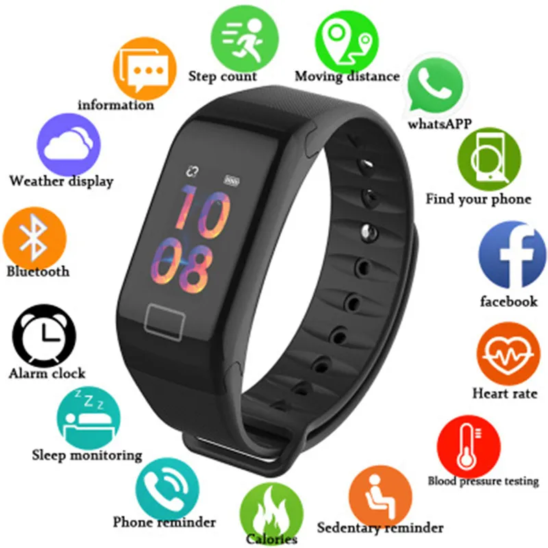 

New Smart Watch OLED Color Screen men Fashion Fitness Tracker Heart Rate Monitor Blood Pressure Oxygen Pedometer Smart watch2019