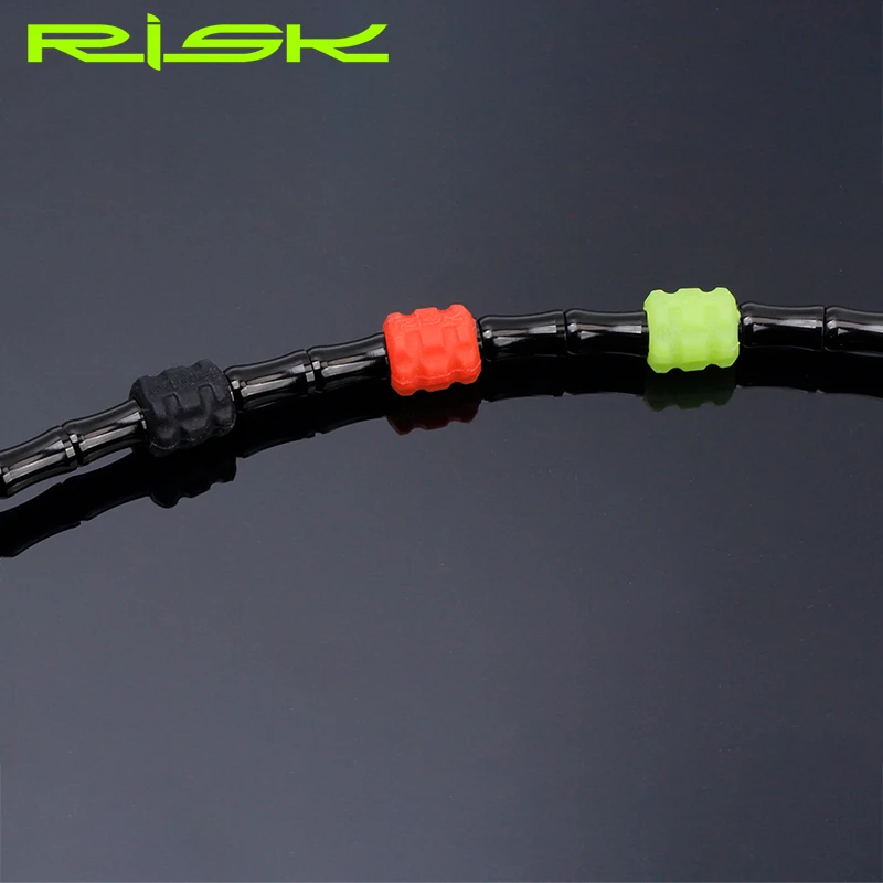 RISK 10pcs Bicycle Sleeve Rubber Cable Protector for Pipe Line Tube Brake Shift MTB Frame Protective Silicone Cable Guide Guide