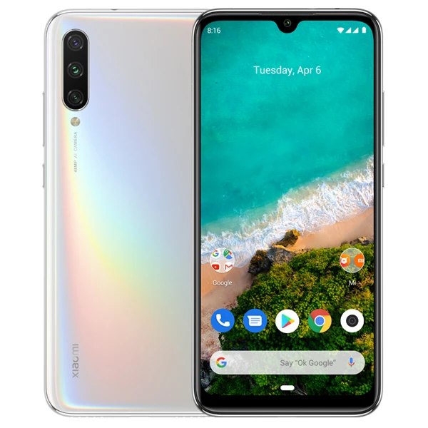 Мобильный телефон Xiaomi mi A3 mi A3, глобальная версия, 4 Гб ОЗУ, 64 Гб ПЗУ, Восьмиядерный процессор Snapdragon 665, экран 6,088 дюйма AMOLED, камера 48M+ 32 МП - Цвет: White