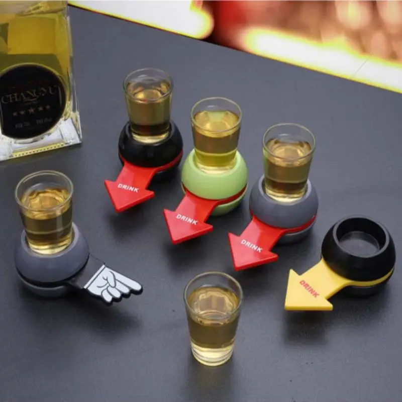Pointer Shot Spinner Party Game Spin Drinking Game Kit de tasse en verre Flèche rotative Bière Vin Jeu de société Table Cadeaux Divertissement_voghion.com