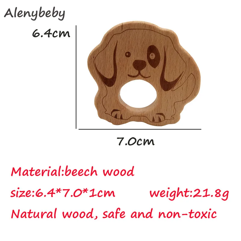 Pug-50pcs 50 комплект одежды из двух предметов для малышей, Chawable игрушка детское дерево Прорезыватель для зубов из натурального дерева зубной прорезыватель для малышей зубцы из древесины Аксессуары Детские подарки для душа - Цвет: Pug-50pcs