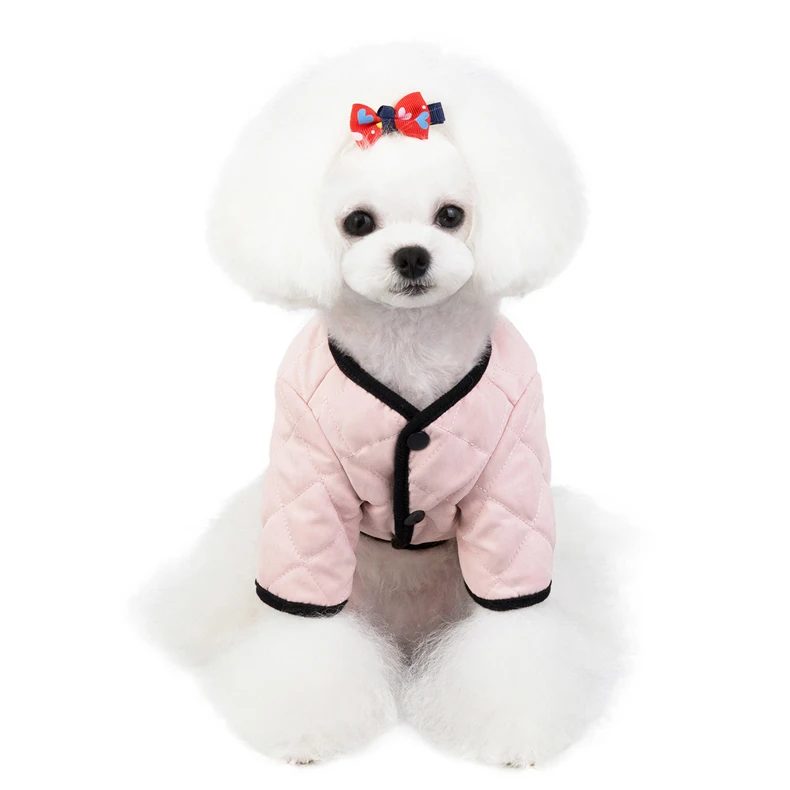 Милый маленький куртка для собаки, домашнего животного, зимнее клетчатое хлопковое платье для собак, щенков, кошек жилетка Chihauhua пудель, йоркширский терьер одежда красные, синие розовые
