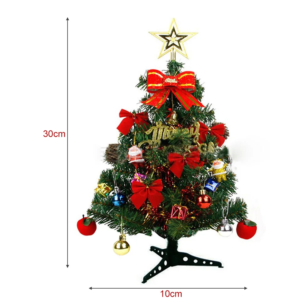 Искусственная новогодняя елка с орнаментом 30/45/60 см Рождественская елка домашнего рождественского декора для дома и улицы украшения Xmas - Цвет: 30cm