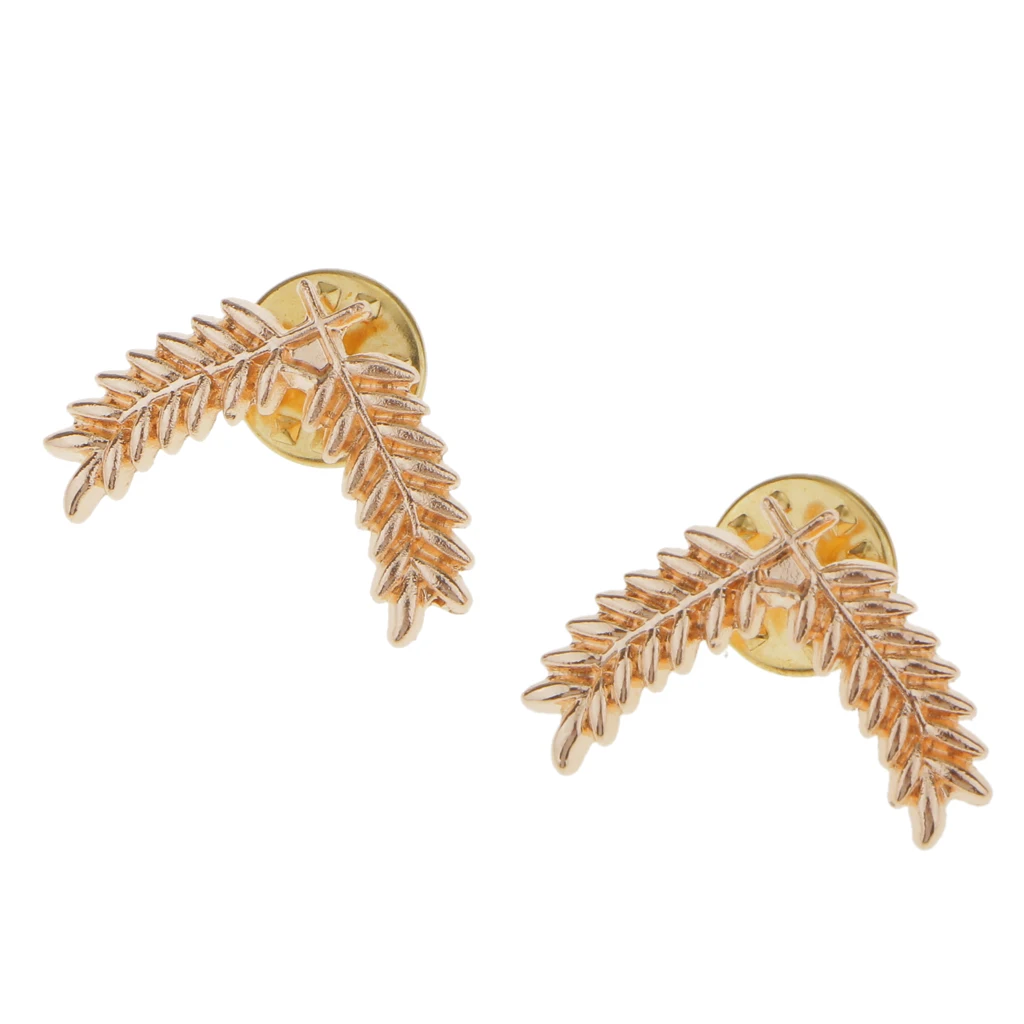 

Punk Alloy Metal Carved Wheat Shirt Clip Jewelry Collar Brooch Pin Tip Decor Gold Tone