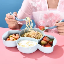 Assiette d'alimentation pour bébé, bol d'alimentation pour enfants, ensemble de vaisselle d'apprentissage pour bébé, couverts avec fourchette et cuillère