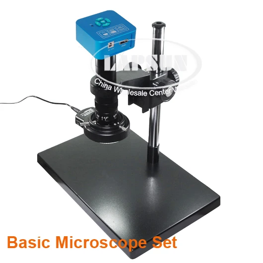 Latest 1/2 inch big size SONY CMOS HDMI Industry Lab Microscope Camera 1080P 60FPS Output Barlow Lens Stand Ring Light - Цвет: Basic Microscope Set