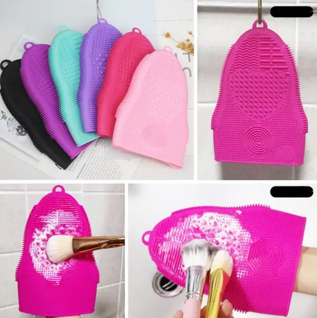 

Silicone Scrubber Mat with Hook Textures Pinceles Washing Pad Makeup Brush Cleaning Mat Brush Cleaner 50pcs SN511