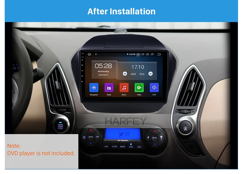 Harfry автомобиля 2Din фасции стерео панель отделка рамки установка наборы 10," для hyundai Tucson ix35 2010 OEM панель двойной Din