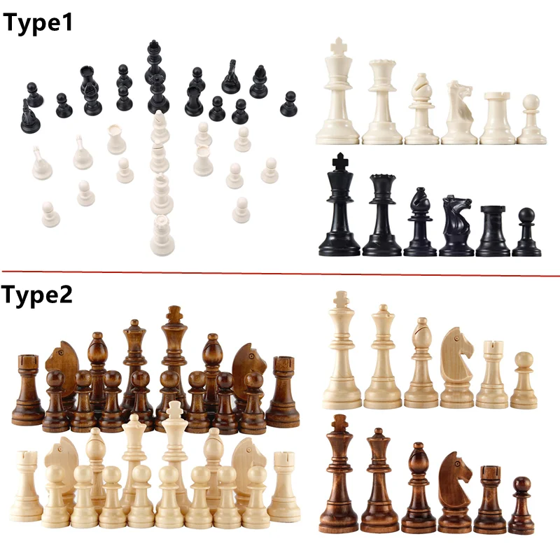 32 Chess Pieces Medieval Plastic Entertainment Chess Game International Chess W 