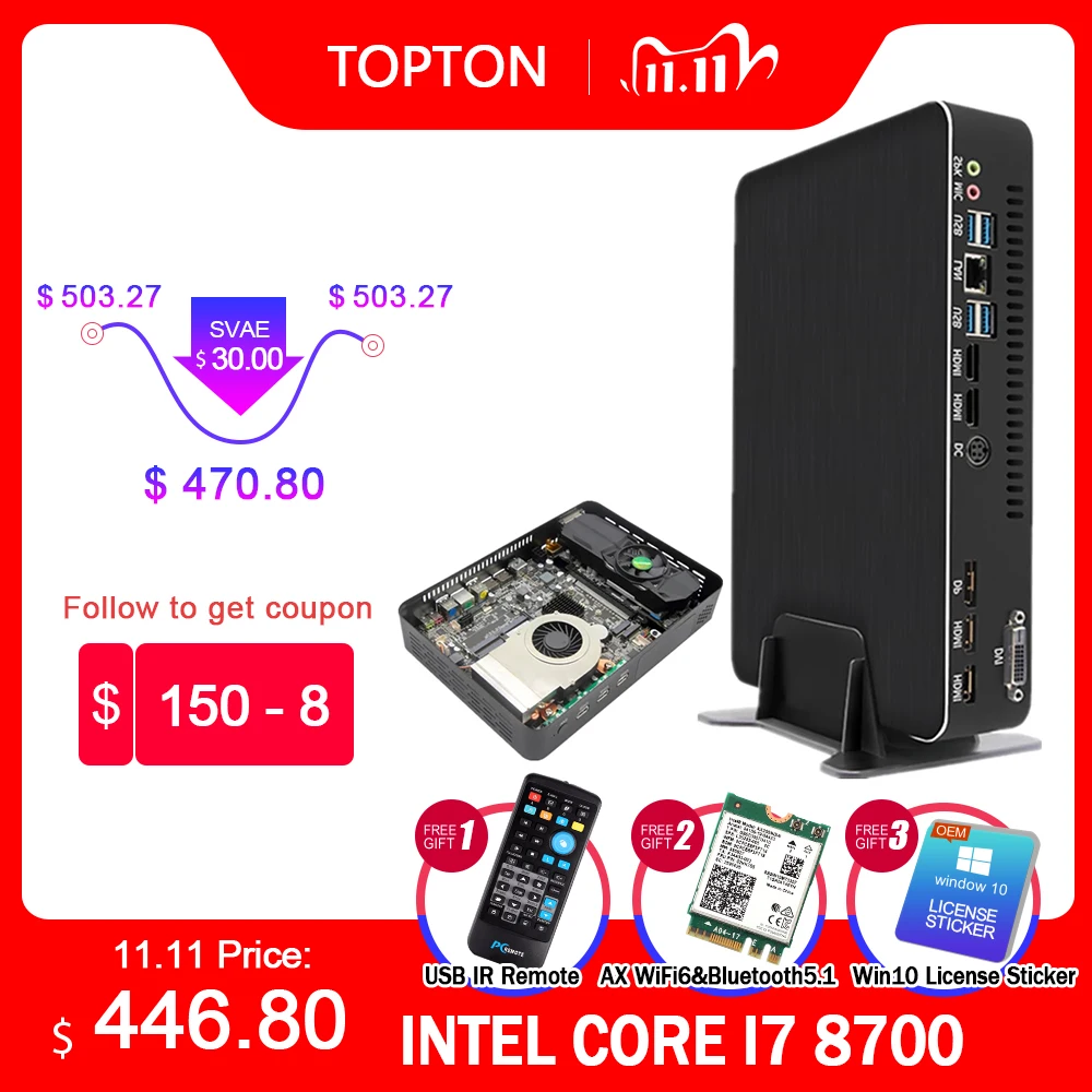 Игровой компьютер Intel Core i5 9400F 6 ядер i7 8700 i3 9100F Nvidia GTX 1050Ti 4 Гб мини ПК 2 * DDR4 HDMI 0 1 DP DVI