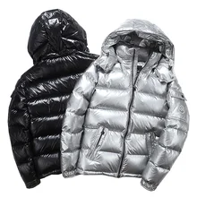 Пуховик мужской Молодежный красивый короткий параграф Яркая кожаная Толстая куртка пальто осень и зима белый утиный пух хлеб сервис