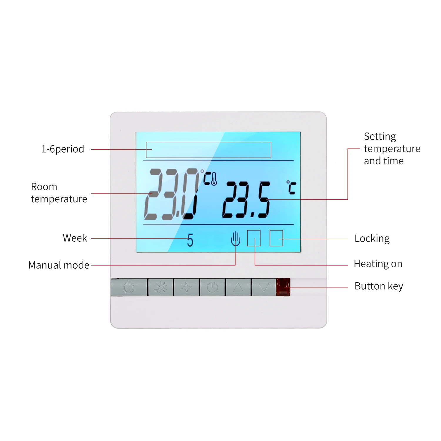 Термостат с цифровым ЖК дисплеем Терморегулятор подогревом пола термостат
