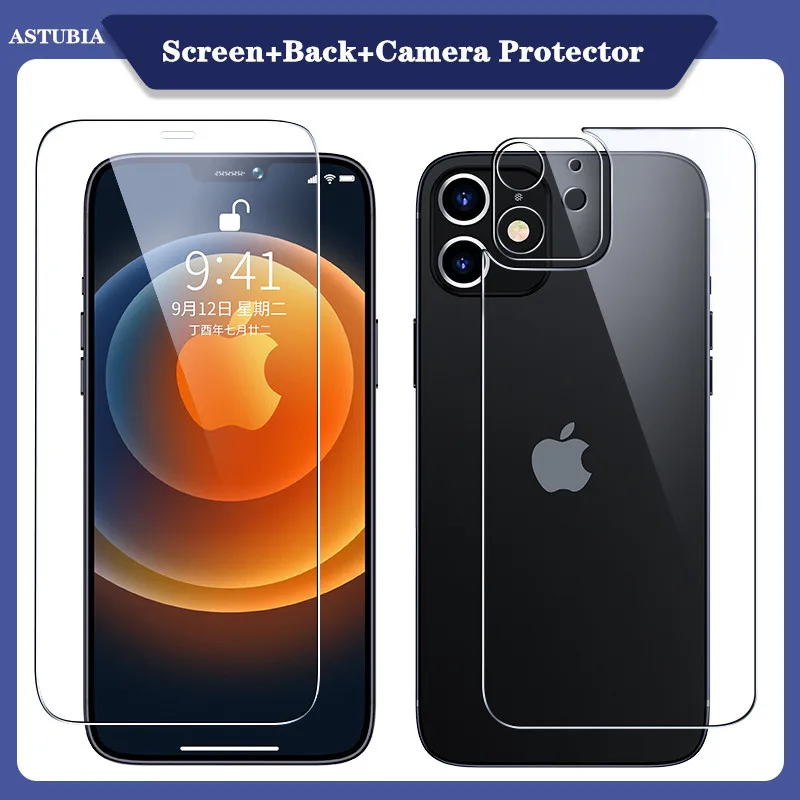 3-in-1 Tempered Glass For iPhone 12 11 Pro Max Screen Protector Baxk Glass On For iPhone11 12 Pro Max Camera Lens Film Glass afbeelding