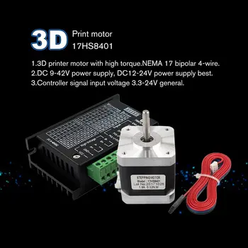 

17HS8401 Nema 17 Stepper Motor 42 Motor 1.3A with TB6600 Stepper Motor Driver NEMA17 23 CNC Laser and 3D Printer