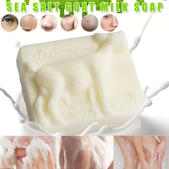 

Goat Milk Handmade Soap Moisturizing Anti-acne Facial Cleaning Bathing Sea Salt Soap WH998