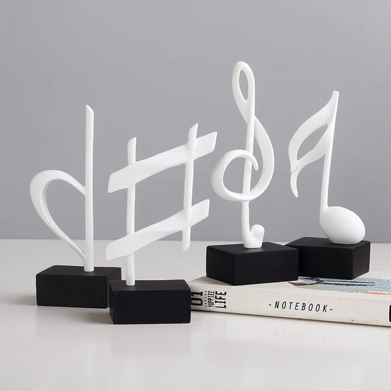 Resin Musical Note Statue Creative Musical Note Desktop Small Ornament Piano Room Display Ornaments Home Decoration