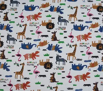 

Animals Zoo Printed Canvas Fabric Cotton Cloth 12Oz DIY Canvas Textile For Adult Children