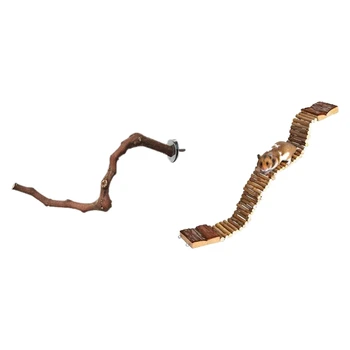 

Wooden Exercise Toys for Hamster Hedgehog Mouse Rat & Pet Parrot Bird Standing Stick Wild Grape Wood Pole Bird
