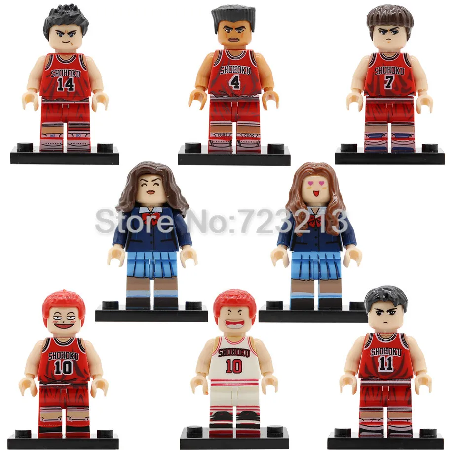 

SLAM DUNK Figure Hanamichi Sakuragi Mitsui Hisashi Akagi Takenori haruko Miyagi Building Blocks Sets Model Kits Toy Legoing