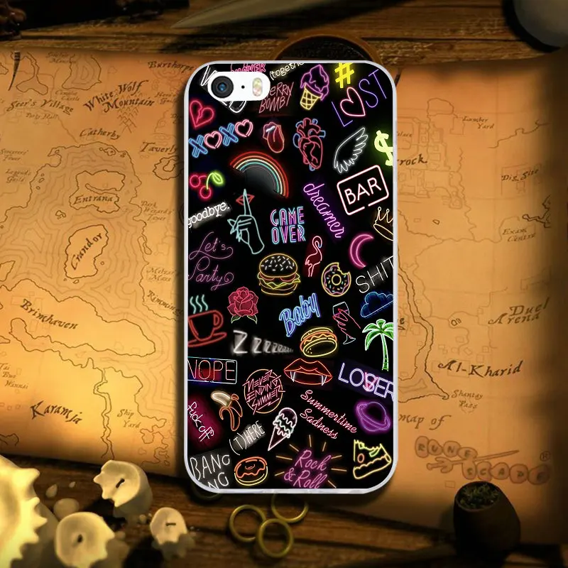 Image 7 Мягкий силиконовый чехол из ТПУ для мобильного телефона iPhone X XR XS Max 10 7 6 6s 8 Plus 4 4s 5 5S SE 5C Coque Bags Vsco Logo Collage - Цвет: Image 7