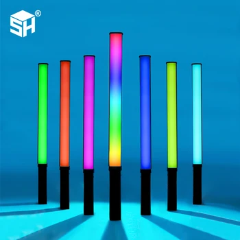 삼각대 스탠드가 있는 휴대용 LED 조명, RGB 램프 지팡이, 사진 비디오 조명, 유튜브용 충전식 사진 조명 스틱