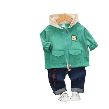 

Spring Autumn Children Kids Clothes Baby Boys Girls Cartoon Hooded Coat Letter Pants Toddler Fashion Clothing Infant Tracksuits
