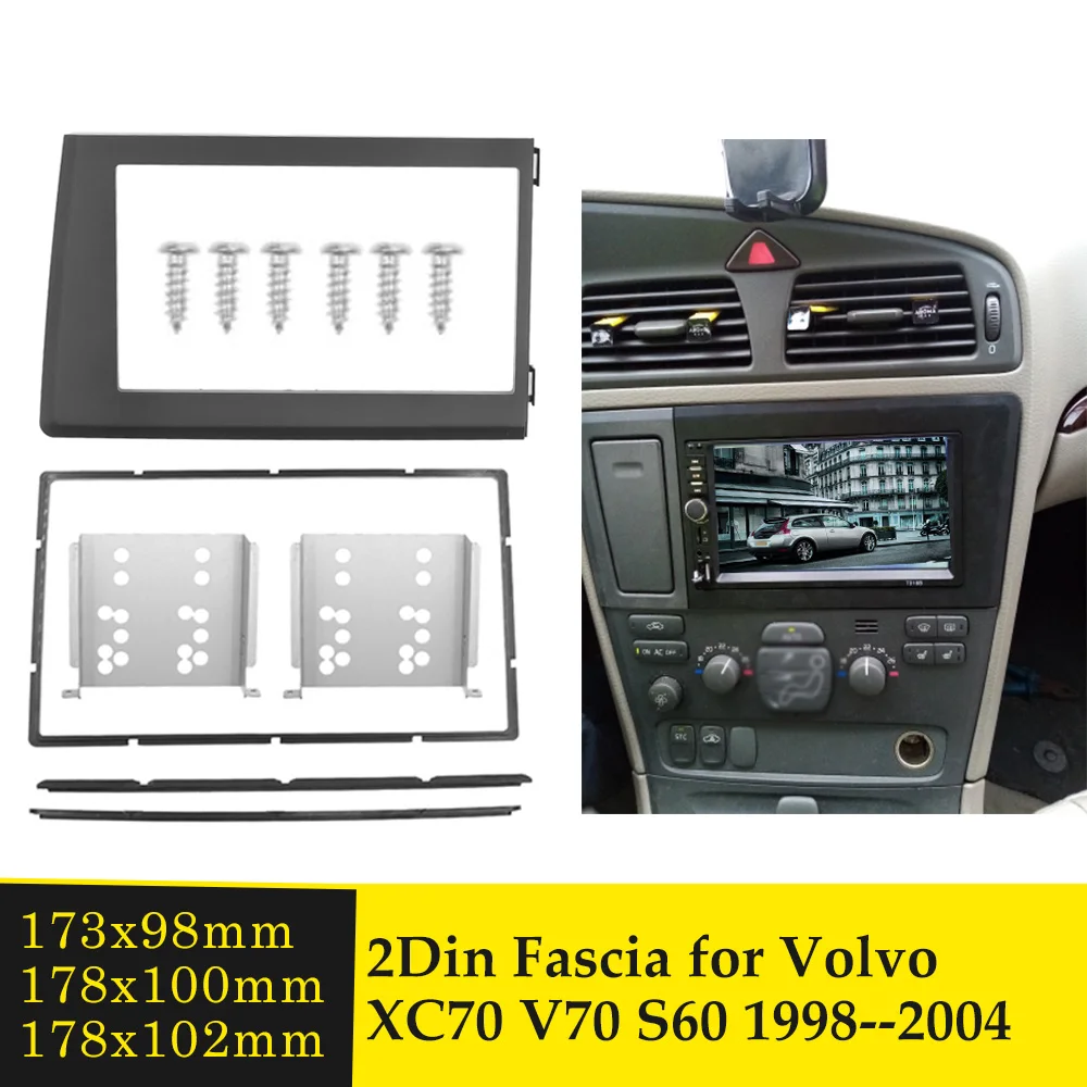 2Din автомобильный радиоприемник фасция для Volvo XC70 V70 S60 1998 2004 двойной Din комплект