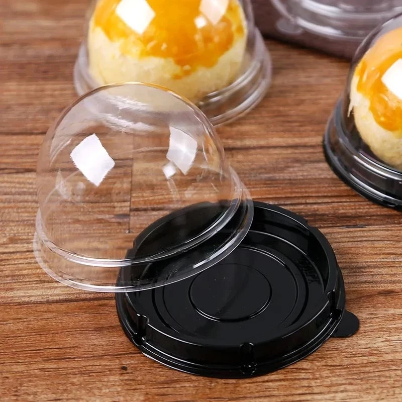 50er-Set Neue Runde Plastik-Mondkuchenboxen Transparente Mondkuchen-Domboxen Backverpackungsboxen – Detail 8