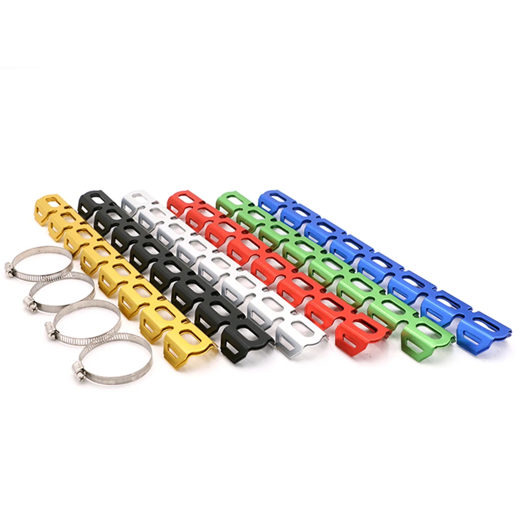  4 Colors Heat Shield Motorcycle Exhaust Muffler Pipe Leg Protector with 4 Clamps for BMW R1200GS Universal