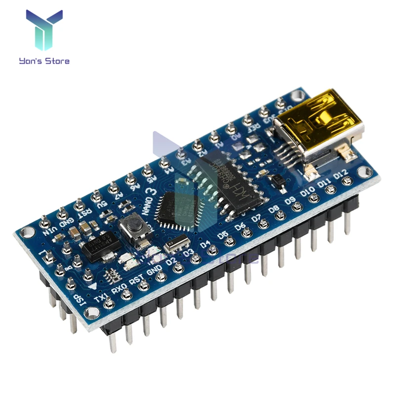 

Nano V3.0 ATmega168 CH340 CH340G Mini USB Microcontroller Module Development Board for Arduino DIY Kit