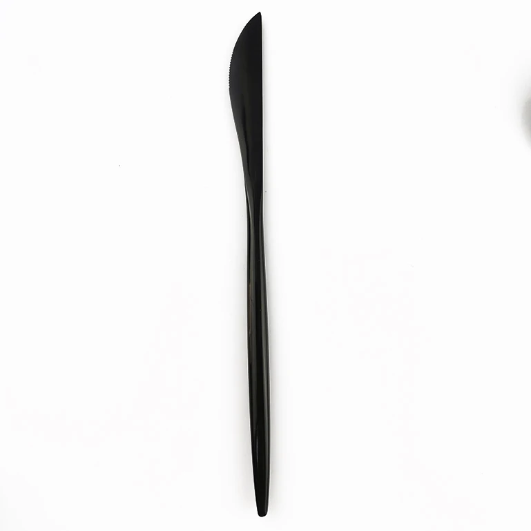 Knife 1 шт черный набор посуды 18/10 нержавеющая сталь набор посуды набор серебряных изделий нож вилка ложка чай обеденная ложка вечерние столовые приборы набор - Цвет: Knife