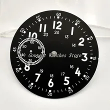 38,9 мм часы Corgeut с черным циферблатом, подходят для чайки st36 ETA 6497, наручные часы с циферблатом