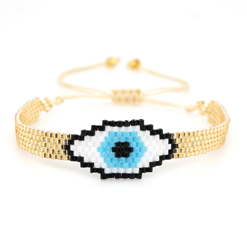 Go2boho браслет для женщин Турецкий Дурной глаз Bileklik Miyuki золотые браслеты ювелирные изделия Pulseras Mujer Moda с фабрики - Окраска металла: MI-B180237B
