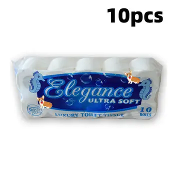 

Strong Soft 3-Ply Toilet Paper Giant Roll White Skin-friendly Household 10 Rolls