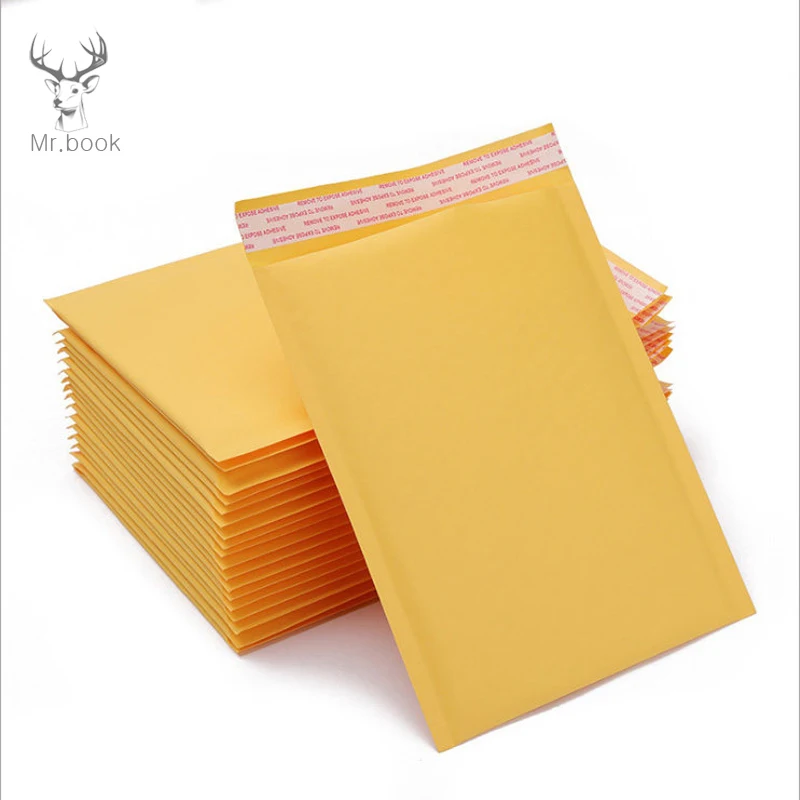 

20 PCS/Lot 14*16cm+4cm Kraft Paper Bubble Envelopes Bags Mailers Padded Shipping Envelope with Bubble Anti-shock Anti-pressure