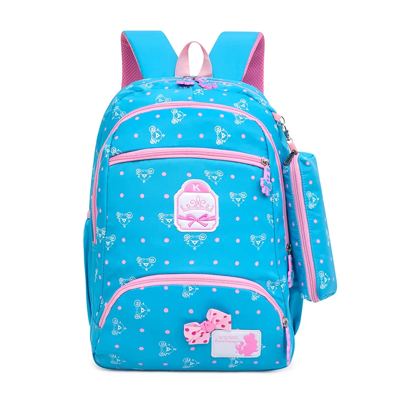 Детские школьные сумки, ортопедические школьные сумки, рюкзак принцессы, детские школьные сумки для девочек, рюкзак для начальной школы, mochila infantil - Цвет: sky blue