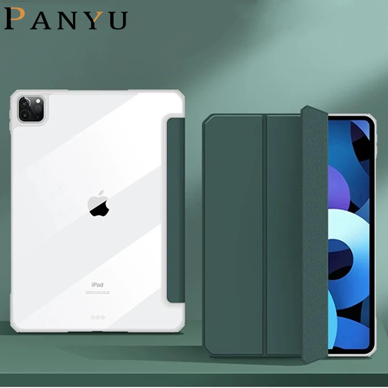 

Anti-fall Clear Back Case For iPad Pro 11 2018 For iPad Air 4 Smart Case Cover Magnetic Closure Silicone For iPad Pro 12.9 Capa